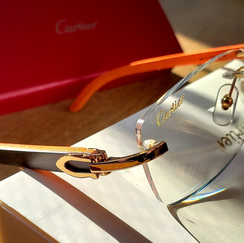 Clear Hermes Wood Sunglasses